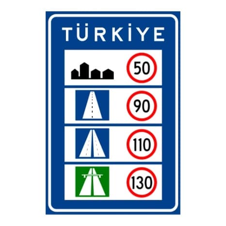 Türkiye Hız Sınırları Levhası — Bilgi İşaretleri