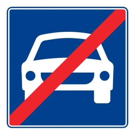 Motorlu Taşıt Yolu Sonu — Bilgi İşaretleri