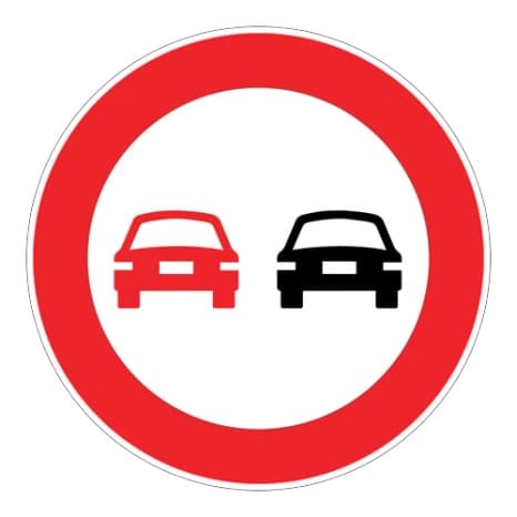 Öndeki Taşıtı Geçmek Yasaktır — Trafik Tanzim İşaretleri