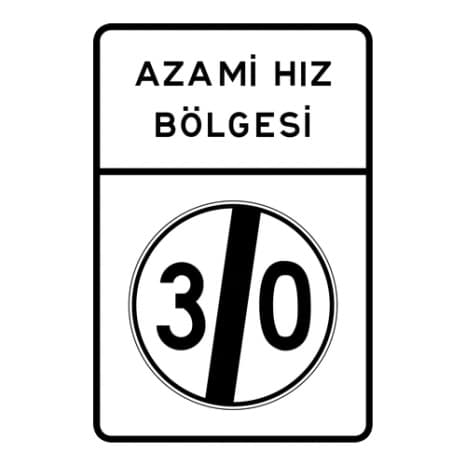 Azami Hız Bölgesi Sonu — Trafik Tanzim İşaretleri